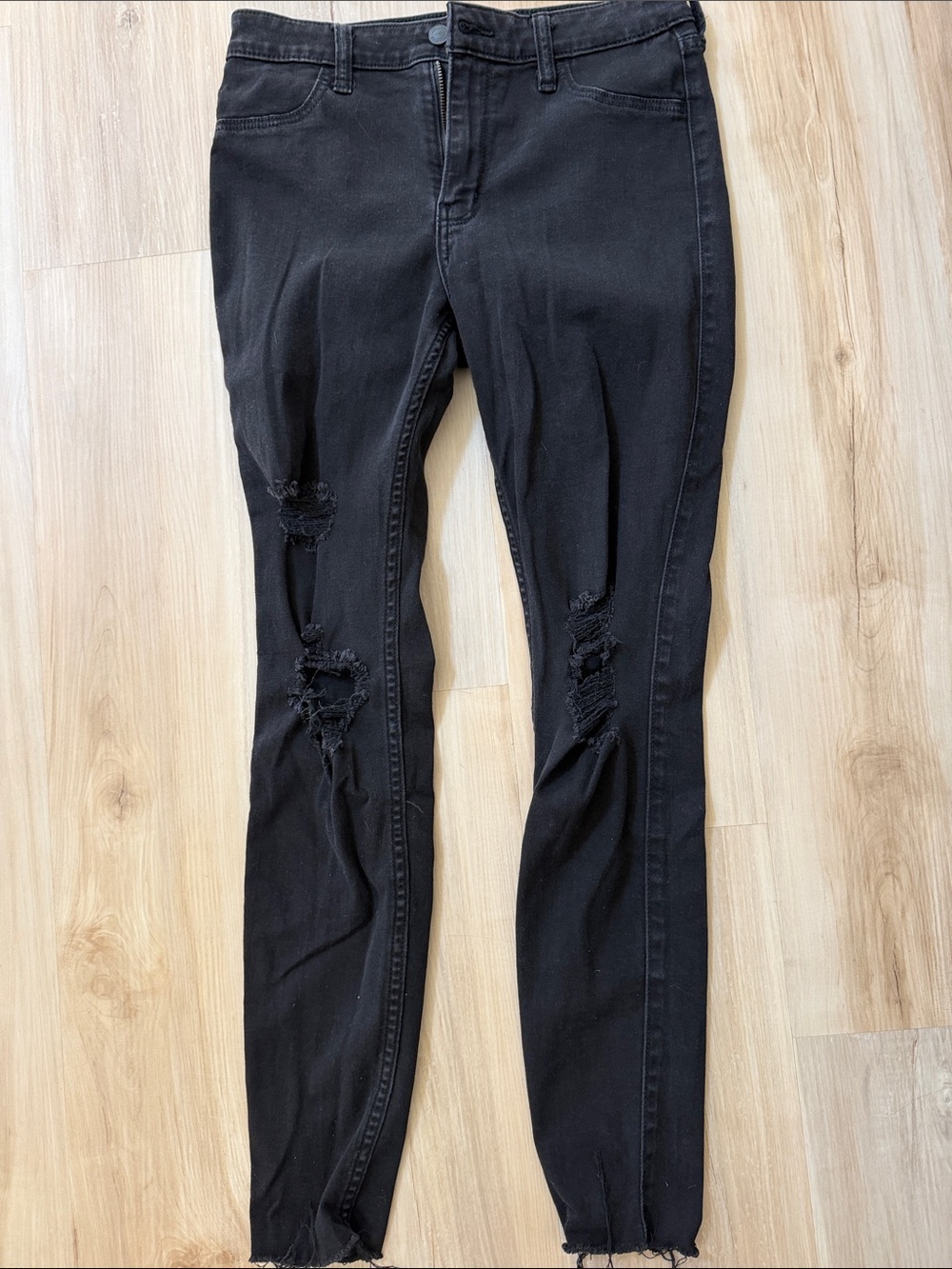 Hollister Black Skinny Distressed Jeans